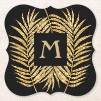 Tropical Gold Glitzer Palm Tree Fronds Wohngestalt