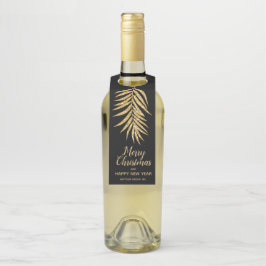 Tropical Gold Glitzer Palm Weihnachten Flaschenanhänger