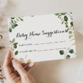 Tropical Gold Green Baby Name Suggestions Card