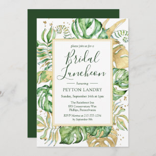 Tropical Gold & Green Bridal Luncheon Dusche Einladung