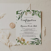 Tropical Gold Green Foliage Confirmation Einladung