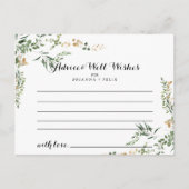 Tropical Gold Green Foliage Wedding Advice Card Postkarte (Vorderseite)
