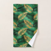 Tropical Gold Green Palm Blätter Badhandtuch Set (Handtuch)