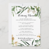 Tropical Gold Green Wedding Kissing Menu Game Card (Vorderseite)