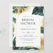 Tropical Gold Greenery Bridal Dusche Einladung (Vorderseite)