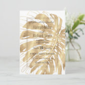 Tropical Gold Monstera Leaf White Design (Stehend Vorderseite)