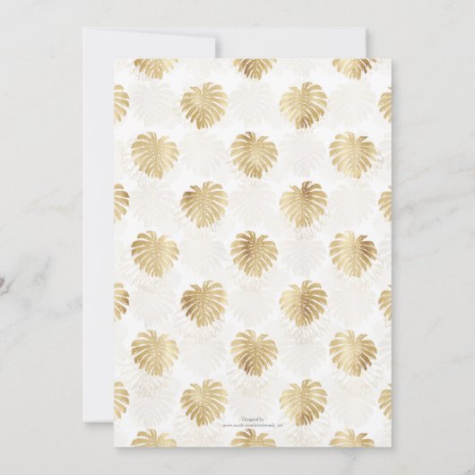 Tropical Gold Monstera Leaf White Design (Rückseite)