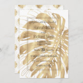 Tropical Gold Monstera Leaf White Design (Vorne/Hinten)