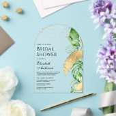 Tropical Gold Monstera Palm Bridal Shower Acryleinladungen (Insitu (Hochzeit))