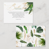 Tropical Gold Palm Blätter Baby Books Request Visitenkarte (Vorne/Hinten)