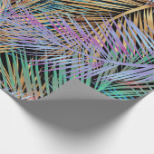 Tropical Gold Palm Blätter farbenfrohe Schwarz Des Geschenkpapier (Ecke)