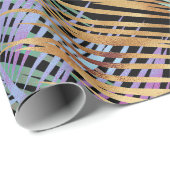 Tropical Gold Palm Blätter farbenfrohe Schwarz Des Geschenkpapier (Rolleneckpunkt)