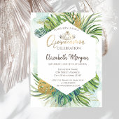 Tropical Gold Palm Blätter Summer Quinceañera Einladung