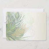 Tropical Gold Palm Blätter Summer Wedding I Einladung (Rückseite)