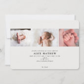 Tropical Gold Palm Dunkelgrüne neutrale Geburt Ankündigung (Rückseite)