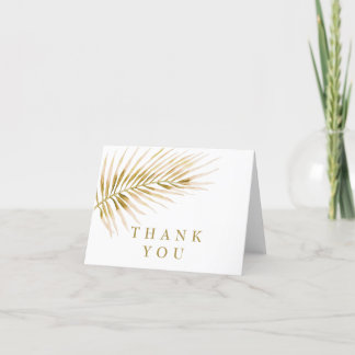 Tropical Gold Palm Hochzeit Dankeskarte