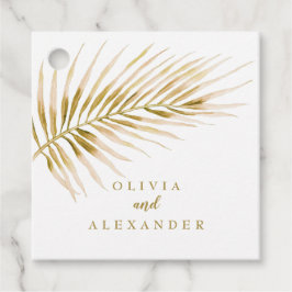 Tropical Gold Palm Hochzeit Geschenkanhänger