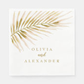 Tropical Gold Palm Hochzeit Napkins Serviette (Vorderseite)