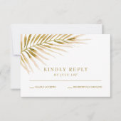 Tropical Gold Palm Hochzeit RSVP Card Karte (Vorderseite)