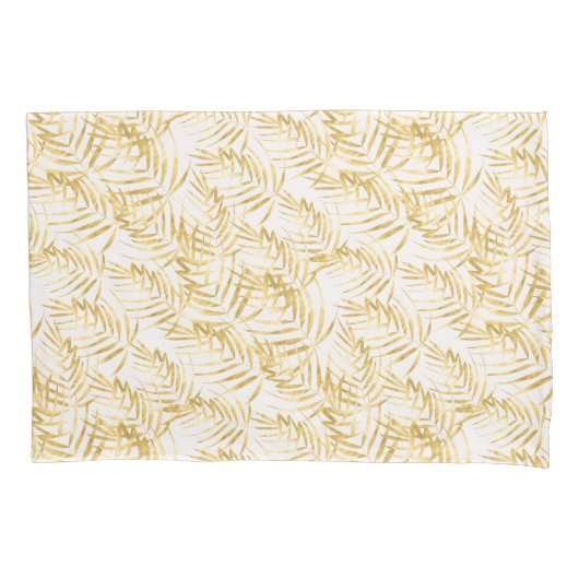 Tropical Gold Palm Leaf Kissenbezug (Vorderseite)