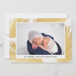 Tropical Gold Palm Neutral Birth Announcement Card Ankündigung