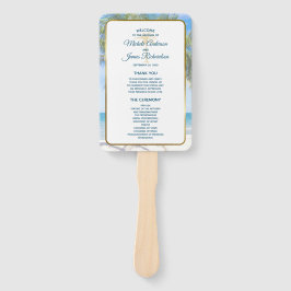 Tropical Gold Palm Tree Beach Foto Hochzeit Fächer