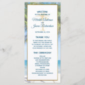 Tropical Gold Palm Tree Beach Foto Hochzeit Programm (Vorderseite)