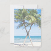 Tropical Gold Palm Tree Beach Foto Hochzeit RSVP Karte (Rückseite)