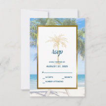 Tropical Gold Palm Tree Beach Foto Hochzeit