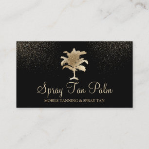 Tropical Gold Palm Tree Bräunungsspray Funkelnd Visitenkarte