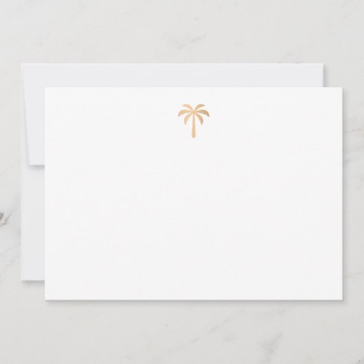 Tropical Gold Palm Tree Danke Karte (Vorderseite)