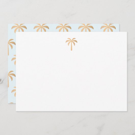 Tropical Gold Palm Tree Danke Karte (Vorne/Hinten)