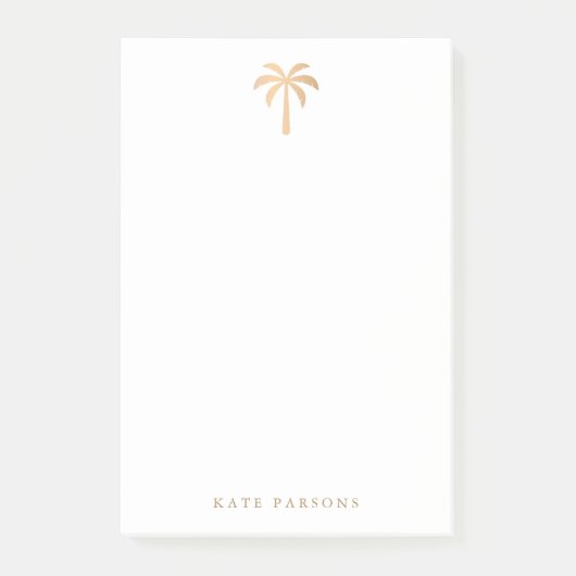 Tropical Gold Palm Tree Post-it Klebezettel (Vorderseite)