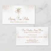 Tropical Gold Palm Tree Spray Tan Sparkle Visitenkarte (Vorne/Hinten)