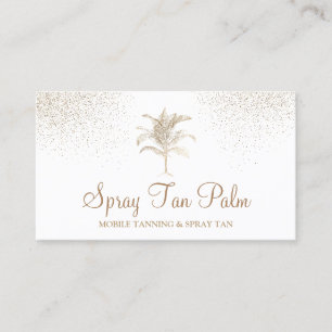 Tropical Gold Palm Tree Spray Tan Sparkle Visitenkarte