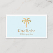 Tropical Gold Palm Tree Spray Tanning Telefonnummerkarte (Vorderseite)