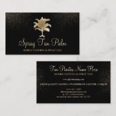 Tropical Gold Palm Tree Tan Spray Sparkling Visitenkarte (Vorne/Hinten)