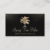 Tropical Gold Palm Tree Tan Spray Sparkling Visitenkarte (Vorderseite)