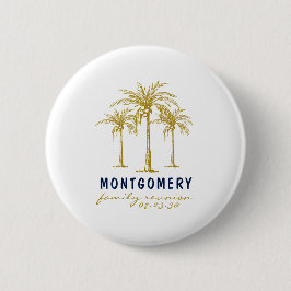 Tropical Gold Palm Trees Custom Family Wiedersehen Button
