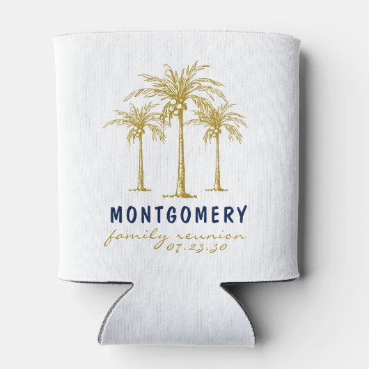Tropical Gold Palm Trees Custom Family Wiedersehen Dosenkühler (Rückseite)