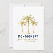 Tropical Gold Palm Trees Custom Family Wiedersehen Einladung (Vorderseite)