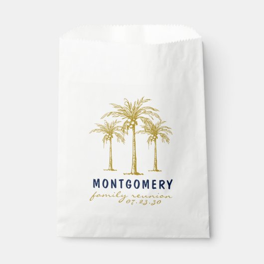 Tropical Gold Palm Trees Custom Family Wiedersehen Geschenktütchen (Vorderseite)
