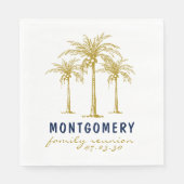 Tropical Gold Palm Trees Custom Family Wiedersehen Serviette (Vorderseite)