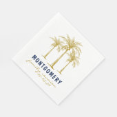 Tropical Gold Palm Trees Custom Family Wiedersehen Serviette (Ecke)