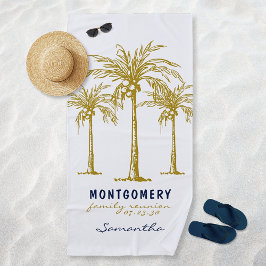 Tropical Gold Palm Trees Custom Family Wiedersehen Strandtuch