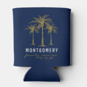 Tropical Gold Palm Trees Family Reunion Custom Dosenkühler (Rückseite)