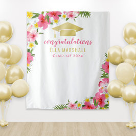 Tropical Gold Pink Gratulation vor dem Hintergrund Wandteppich