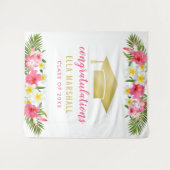 Tropical Gold Pink Gratulation vor dem Hintergrund Wandteppich (Vorderseite (Horizontal))