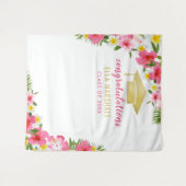 Tropical Gold Pink Gratulation vor dem Hintergrund Wandteppich (Vorderseite (Horizontal))