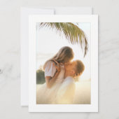 Tropical Gold Sand Palm Tree Boho Foto Hochzeit Einladung (Rückseite)